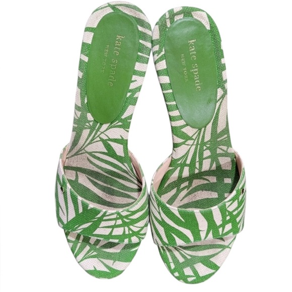 kate spade Shoes - Kate Spade, New York, Meena wedge sandals, faux bamboo at the soul logo heart 7B